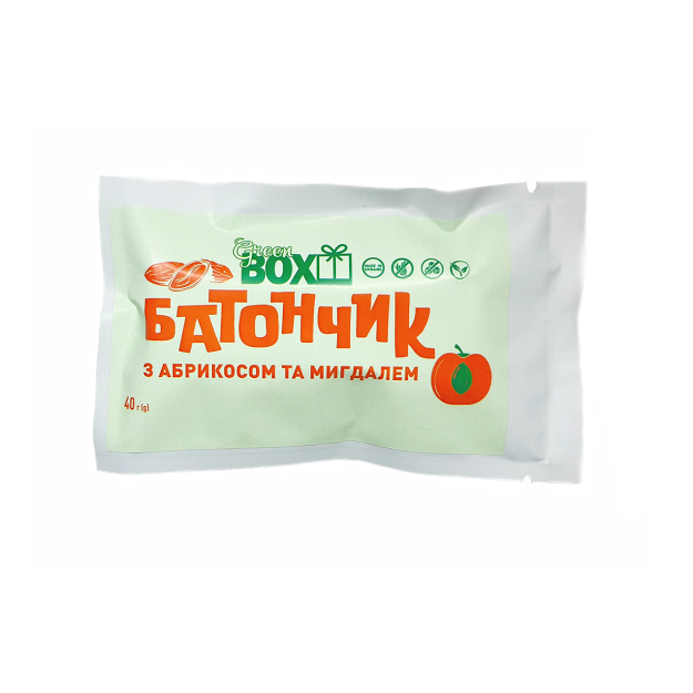 Батончик з Абрикосом та мигдалем, 40 грам