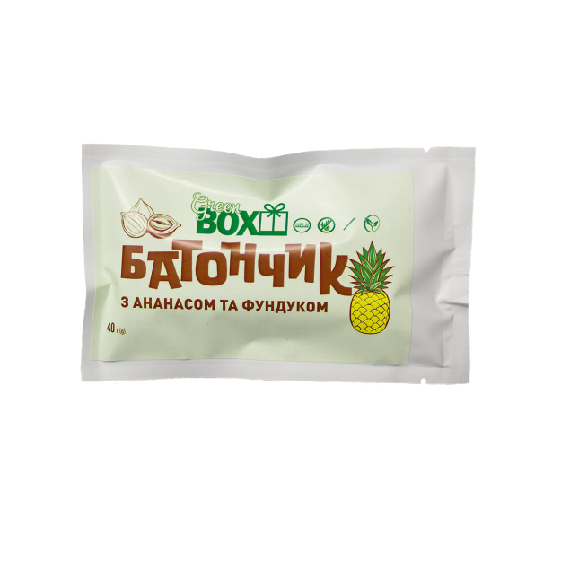 Батончик з Ананасом та фундуком, 40 грам