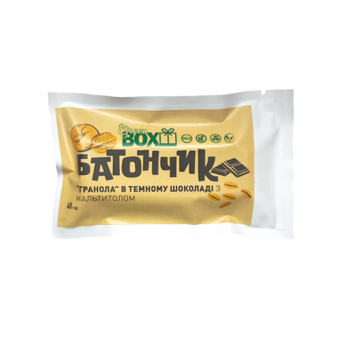 Батончик з Гранолою в темному шоколаді, 40 грам Батончик з Гранолою в темному шоколаді, 40 грам