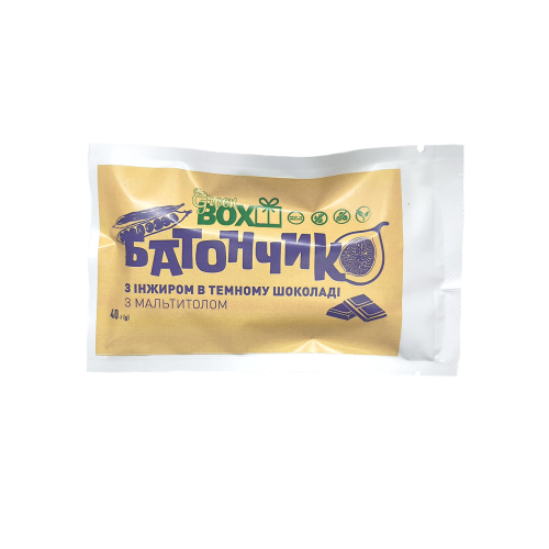 Батончик з Інжиром в темному шоколаді, 40 грам Батончик з Інжиром в темному шоколаді, 40 грам
